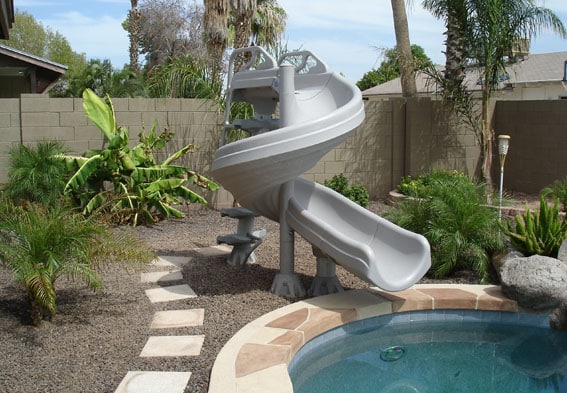 Inground Pool Slide Addition